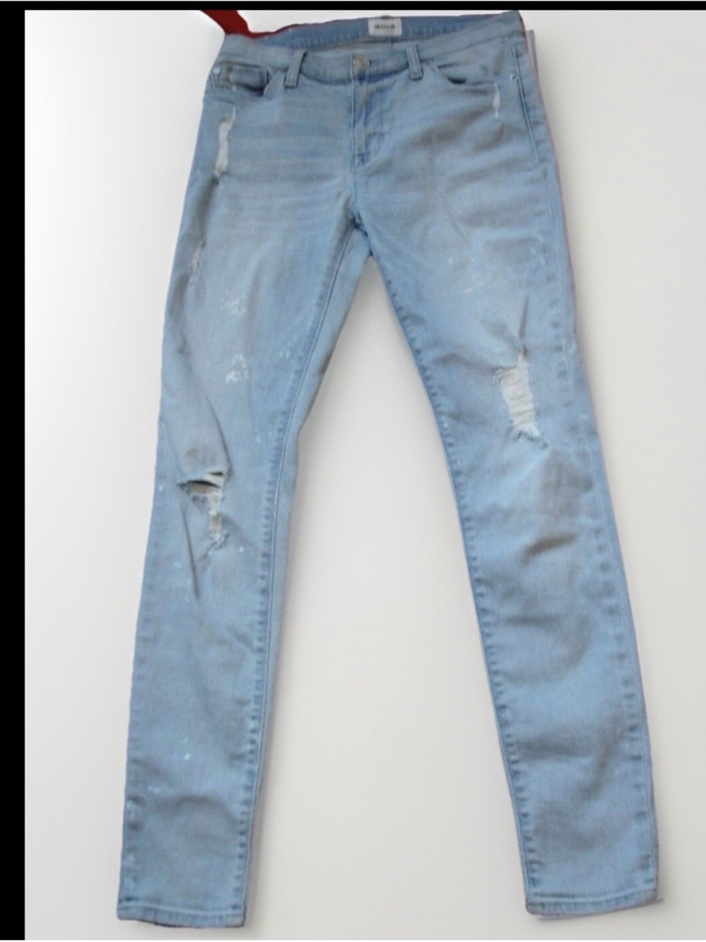 EUC Hudson-Nico Midrise Super Skinny Washed Denim Distressed UK Jeans Sz 26 US